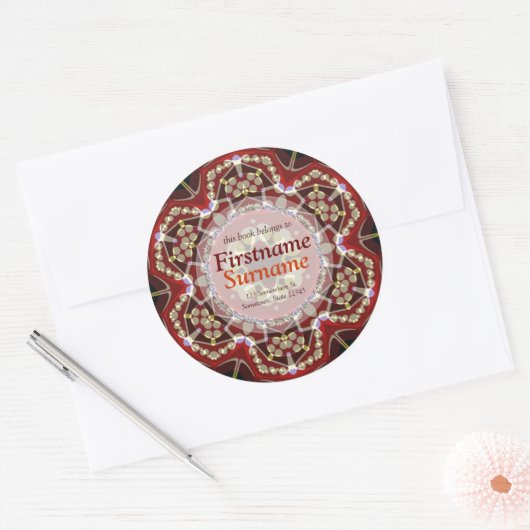 Aztec Geometric Art Bookplate Sticker (Envelop)