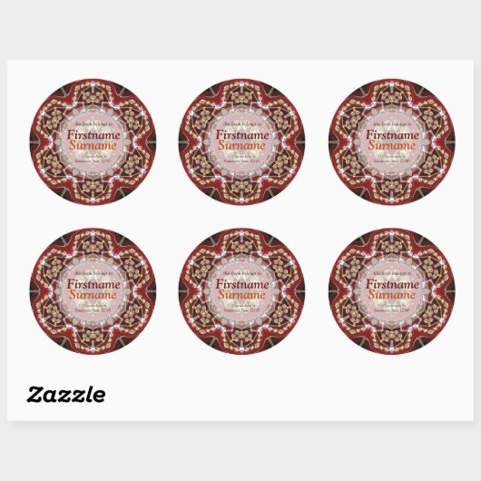 Aztec Geometric Art Bookplate Sticker (Vel)