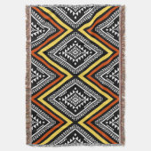 Aztec Geometric Boho Throw Blanket Deken (Voorkant Verticaal)
