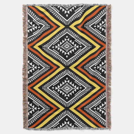 Aztec Geometric Boho Throw Blanket Deken (Voorkant Verticaal)
