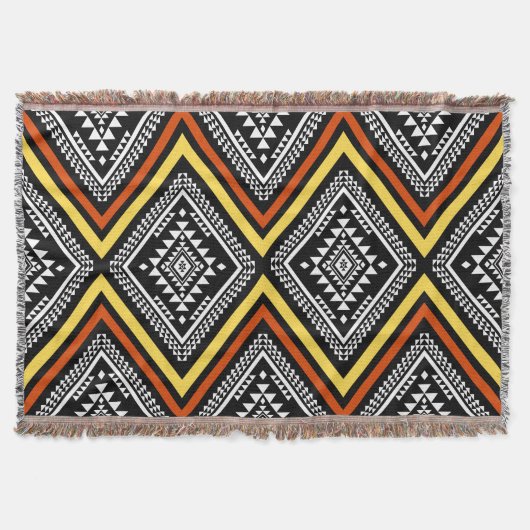Aztec Geometric Boho Throw Blanket Deken (Voorkant)
