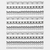 Aztec Geometric Grey Abstract Pattern Fleece Deken (Voorkant)