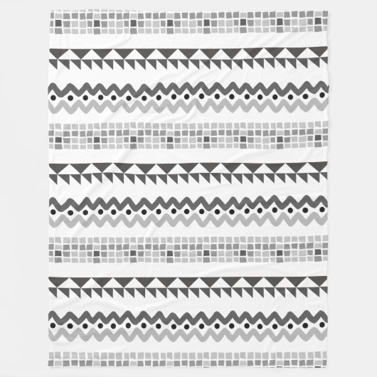 Aztec Geometric Grey Abstract Pattern Fleece Deken (Voorkant)