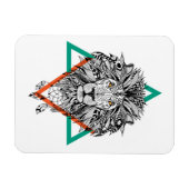 Aztec Geometric Lion Portret Magneet (Horizontaal)