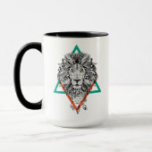 Aztec Geometric Lion Portret Mok (Links)