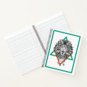 Aztec Geometric Lion Portret Notitieboek (Binnen)