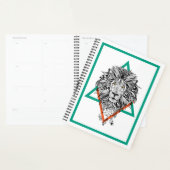 Aztec Geometric Lion Portret Planner (Display)