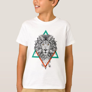 Aztec Geometric Lion Portret T-shirt