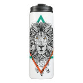 Aztec Geometric Lion Portret Thermosbeker (Voorkant)