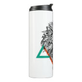 Aztec Geometric Lion Portret Thermosbeker (Gedraaid links)