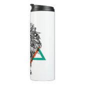 Aztec Geometric Lion Portret Thermosbeker (Geroteerd rechts)