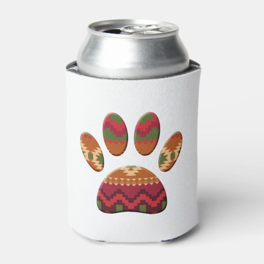 Aztec Geometric Pattern Art Dog Paw Print Blikjeskoeler (Blikje Voorkant)