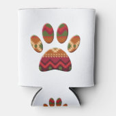 Aztec Geometric Pattern Art Dog Paw Print Blikjeskoeler (Voorkant)