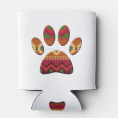 Aztec Geometric Pattern Art Dog Paw Print Blikjeskoeler (Achterkant)