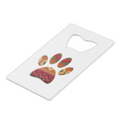 Aztec Geometric Pattern Art Dog Paw Print Creditkaart Flessenopener (Achterkant Gekanteld)