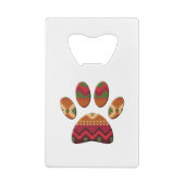 Aztec Geometric Pattern Art Dog Paw Print Creditkaart Flessenopener (Achterkant)