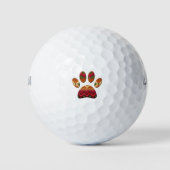 Aztec Geometric Pattern Art Dog Paw Print Golfballen (Voorkant)