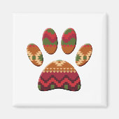 Aztec Geometric Pattern Art Dog Paw Print Magneet (Voorkant)