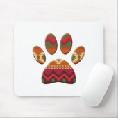 Aztec Geometric Pattern Art Dog Paw Print Muismat (Met muis)