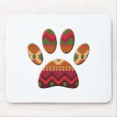 Aztec Geometric Pattern Art Dog Paw Print Muismat (Voorkant)