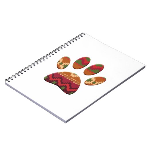 Aztec Geometric Pattern Art Dog Paw Print Notitieboek (Linkerzijde)