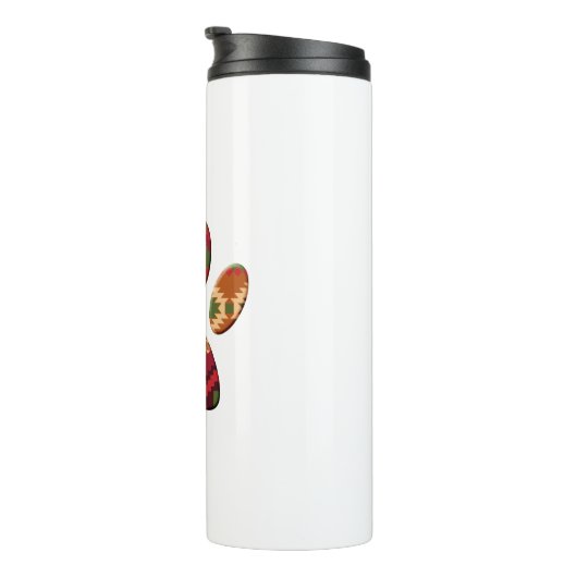 Aztec Geometric Pattern Art Dog Paw Print Thermosbeker (Geroteerd rechts)