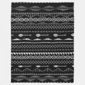 Aztec Geometrisch Abstract zwart-witpatroon Fleece Deken (Voorkant)