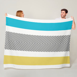 Aztec geometrisch blauw geel Abstract pijlpatroon Fleece Deken