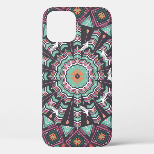Aztec geometrisch: kleurrijk cirkelpatroon Case-Mate iPhone case (Achterkant)