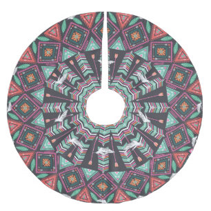 Aztec geometrisch: kleurrijk cirkelpatroon kerstboom rok