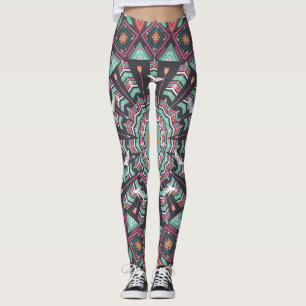 Aztec geometrisch: kleurrijk cirkelpatroon leggings