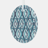 Aztec Geometrische Tribal Navajo Print Glas Ornament (Voorkant links)