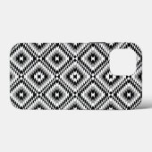 Aztec gestileerde BW + grijs symboolpatroon Case-Mate iPhone Case (Achterkant (horizontaal))
