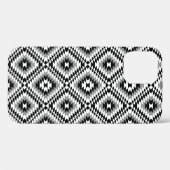 Aztec gestileerde BW + grijs symboolpatroon Case-Mate iPhone Case (Achterkant (horizontaal))