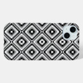 Aztec gestileerde BW + grijs symboolpatroon Case-Mate iPhone Case (Achterkant (horizontaal))
