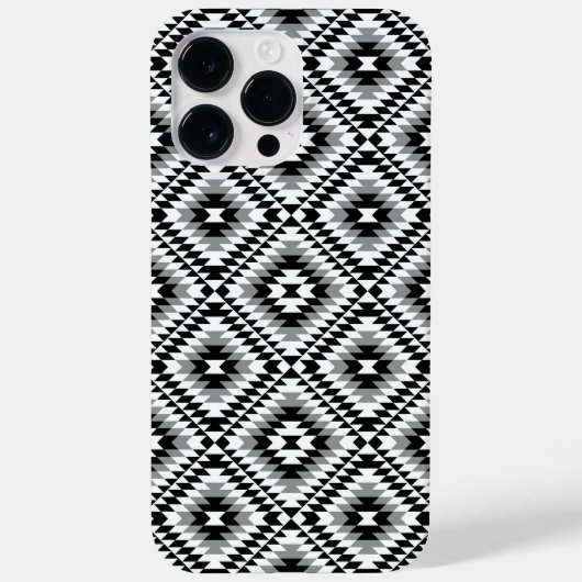 Aztec gestileerde BW + grijs symboolpatroon Case-Mate iPhone Case (Achterkant)
