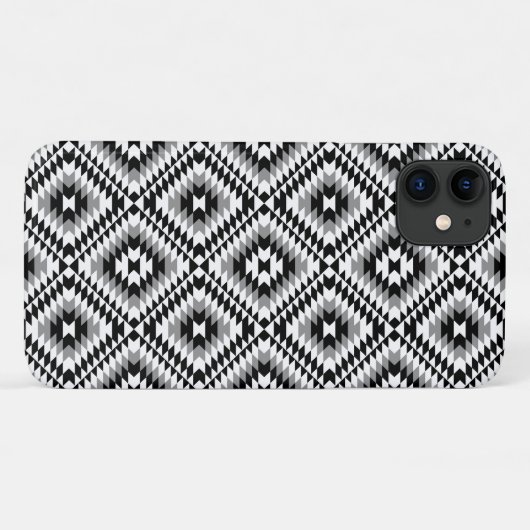Aztec gestileerde BW + grijs symboolpatroon Case-Mate iPhone Case (Achterkant (horizontaal))