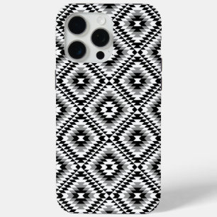 Aztec gestileerde BW + grijs symboolpatroon iPhone 15 Pro Max Hoesje