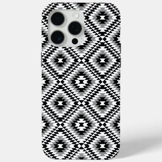 Aztec gestileerde BW + grijs symboolpatroon Case-Mate iPhone Case (Achterkant)