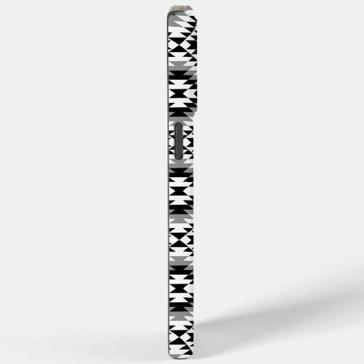 Aztec gestileerde BW + grijs symboolpatroon Case-Mate iPhone Case (Achterkant / Rechts)