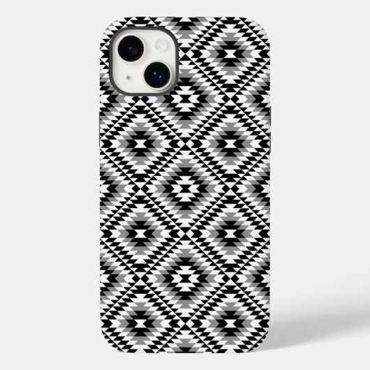 Aztec gestileerde BW + grijs symboolpatroon Case-Mate iPhone Case (Achterkant)