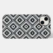 Aztec gestileerde BW + grijs symboolpatroon Case-Mate iPhone Case (Achterkant (horizontaal))