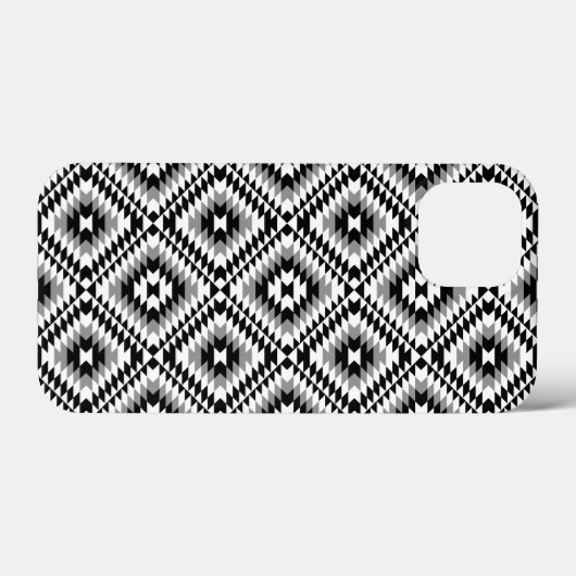 Aztec gestileerde BW + grijs symboolpatroon Case-Mate iPhone Case (Achterkant (horizontaal))