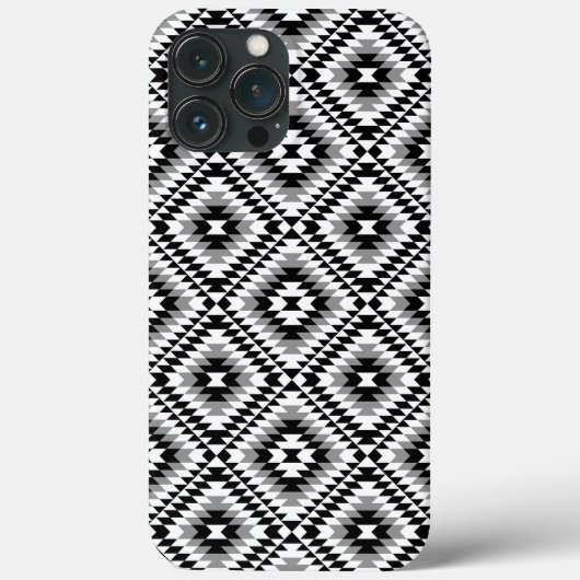 Aztec gestileerde BW + grijs symboolpatroon Case-Mate iPhone Case (Achterkant)