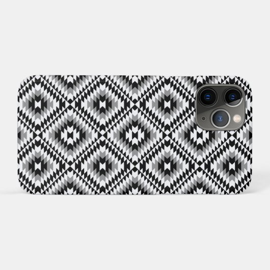 Aztec gestileerde BW + grijs symboolpatroon Case-Mate iPhone Case (Achterkant (horizontaal))
