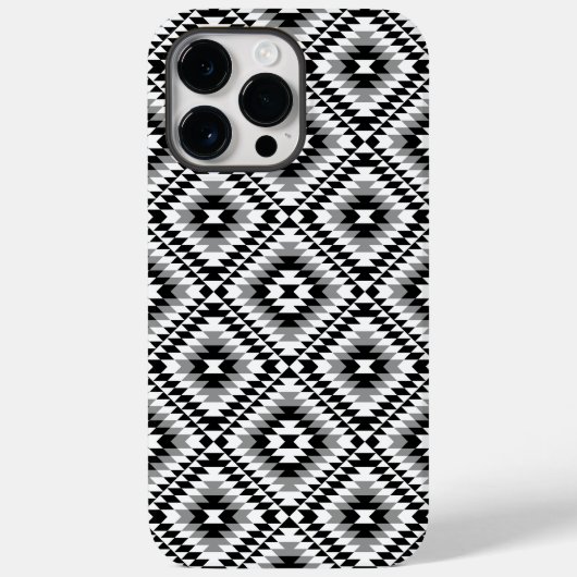 Aztec gestileerde BW + grijs symboolpatroon Case-Mate iPhone Case (Achterkant)