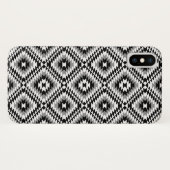 Aztec gestileerde BW + grijs symboolpatroon Case-Mate iPhone Case (Achterkant (horizontaal))
