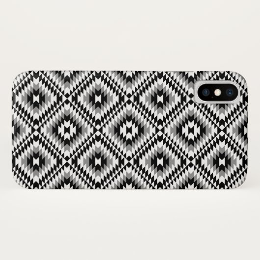 Aztec gestileerde BW + grijs symboolpatroon Case-Mate iPhone Case (Achterkant (horizontaal))