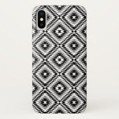 Aztec gestileerde BW + grijs symboolpatroon Case-Mate iPhone Case (Achterkant)