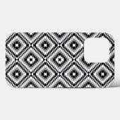 Aztec gestileerde BW + grijs symboolpatroon Case-Mate iPhone Case (Achterkant (horizontaal))